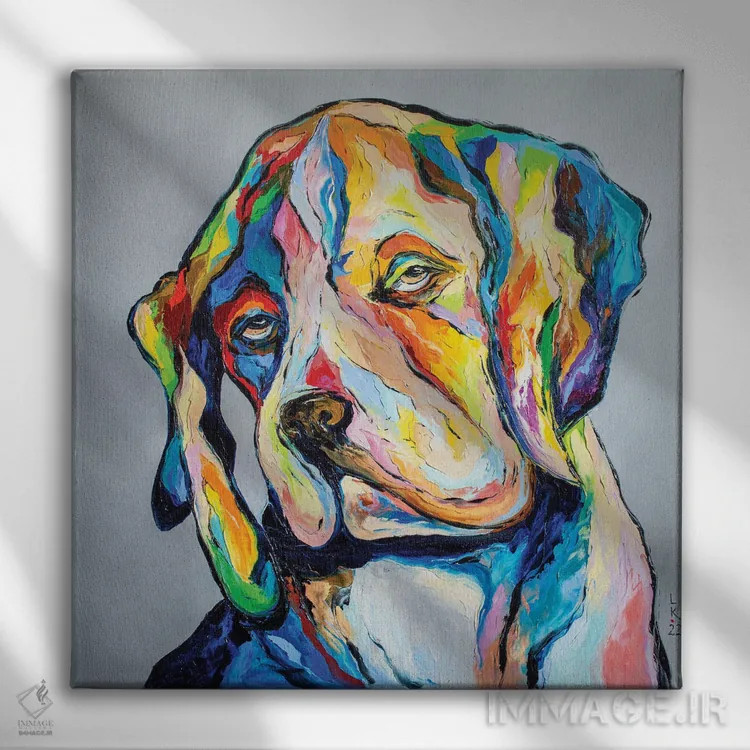 تابلو دکوراتیو سگ فیلسوف II اثر کوپتسووا آرت - نمای روبهرو روی دیوار