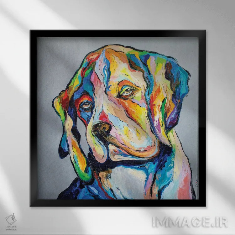 تابلو دکوراتیو سگ فیلسوف II اثر کوپتسووا آرت - نمای قابدار مشکی