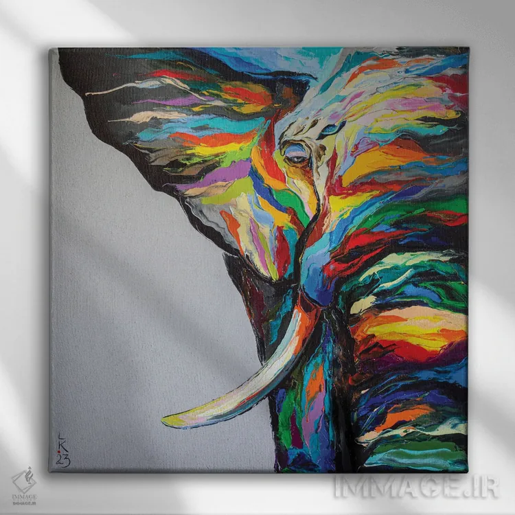 تابلو دکوراتیو فیل دانا اثر کوپتسووا آرت - نمای روبهرو روی دیوار