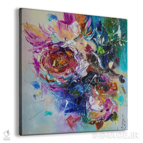 تابلو انتزاعی گل های رز اثر کوپتسووا آرت - نمای پرسپکتیو محصول
