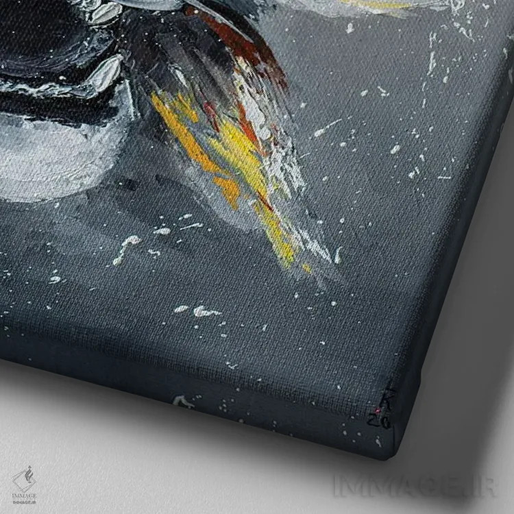 تابلو دکوراتیو مزاحم نشو اثر کوپتسووا آرت - نمای نزدیک بافت بوم