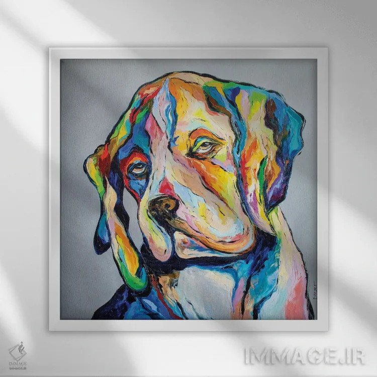 تابلو دکوراتیو سگ فیلسوف II اثر کوپتسووا آرت - نمای قابدار سفید