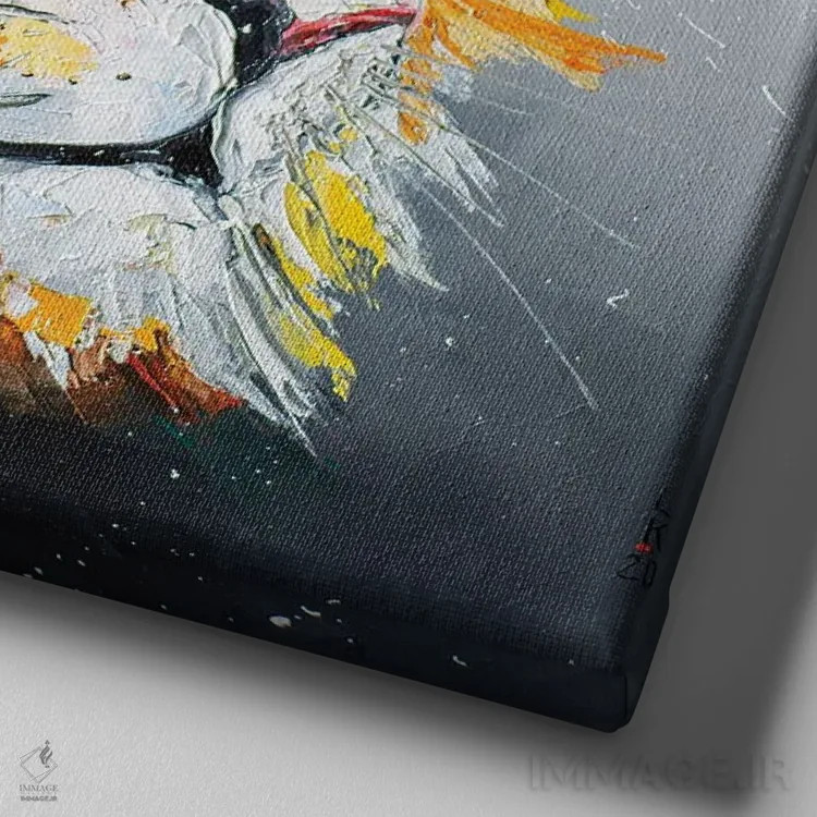 تابلو دکوراتیو پادشاه اثر کوپتسووا آرت - نمای نزدیک بافت بوم