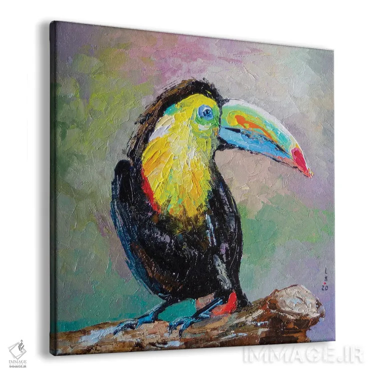 تابلو دکوراتیو پرنده توکان اثر کوپتسووا آرت - نمای پرسپکتیو محصول