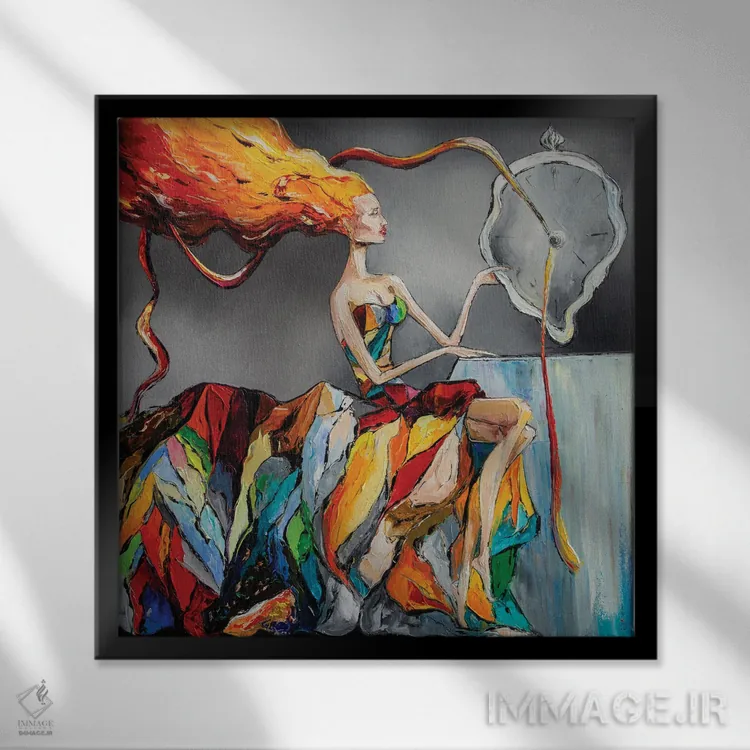 تابلو دکوراتیو همه چیز می گذرد اثر کوپتسووا آرت - نمای قابدار مشکی