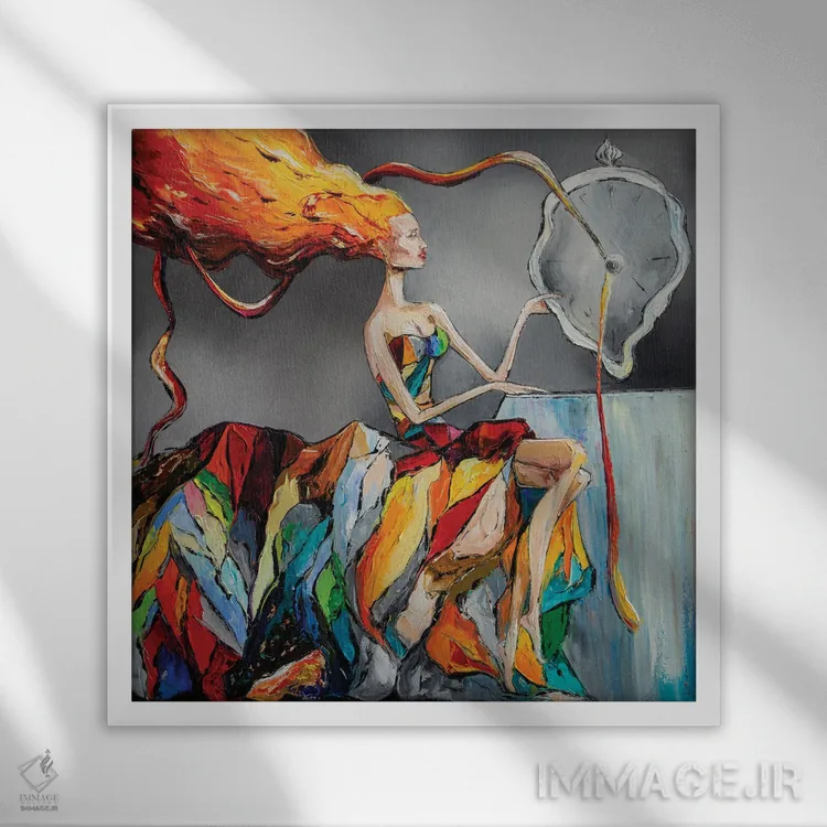 تابلو دکوراتیو همه چیز می گذرد اثر کوپتسووا آرت - نمای قابدار سفید