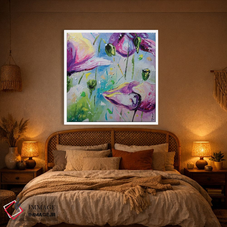 تابلو دکوراتیو شقایق های بنفش II اثر کوپتسووا آرت - D1W