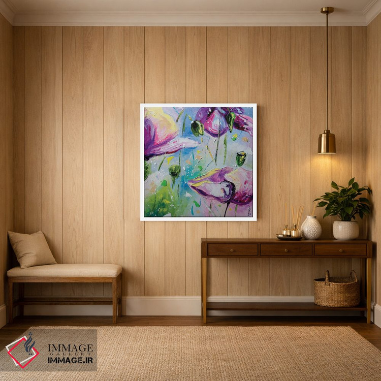 تابلو دکوراتیو شقایق های بنفش II اثر کوپتسووا آرت - D3W