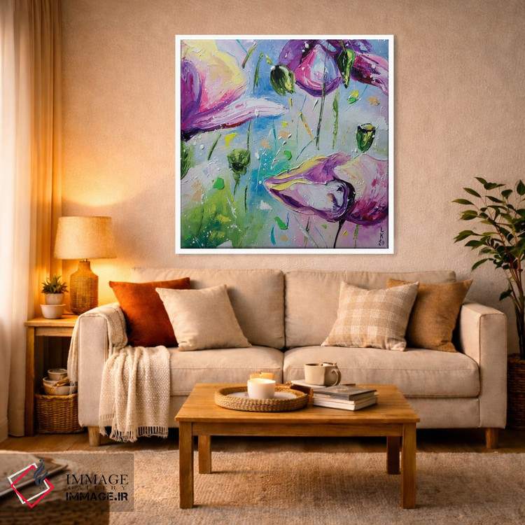 تابلو دکوراتیو شقایق های بنفش II اثر کوپتسووا آرت - D2W