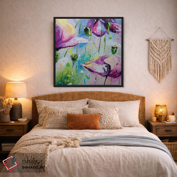 تابلو دکوراتیو شقایق های بنفش II اثر کوپتسووا آرت - D4B