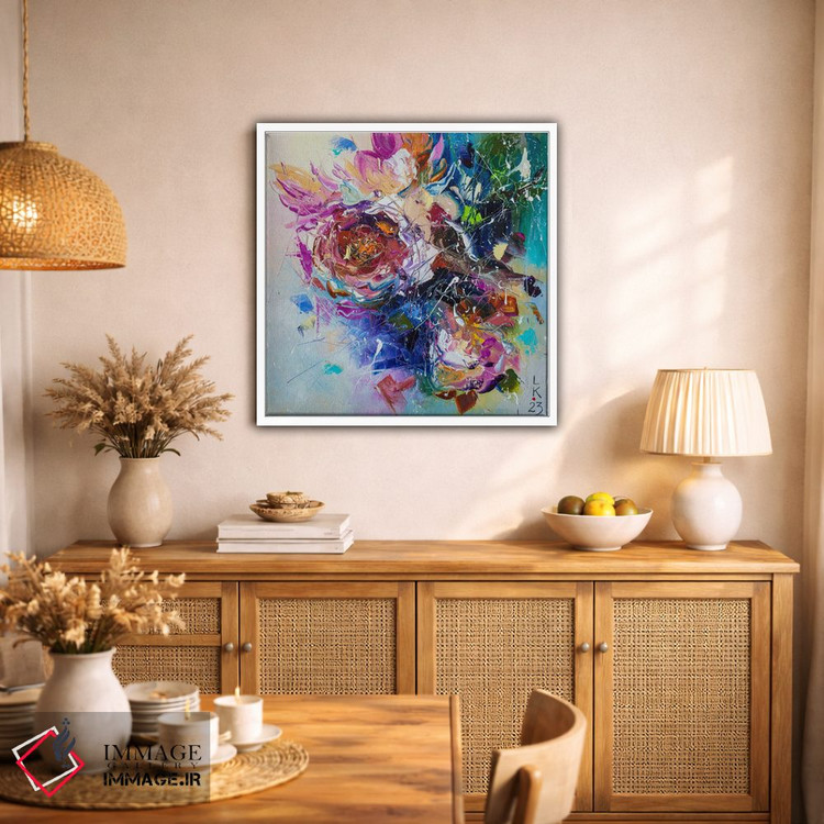 تابلو انتزاعی گل های رز اثر کوپتسووا آرت - D1W