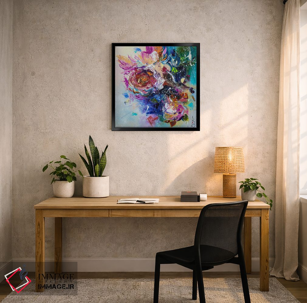 تابلو انتزاعی گل های رز اثر کوپتسووا آرت - D5B