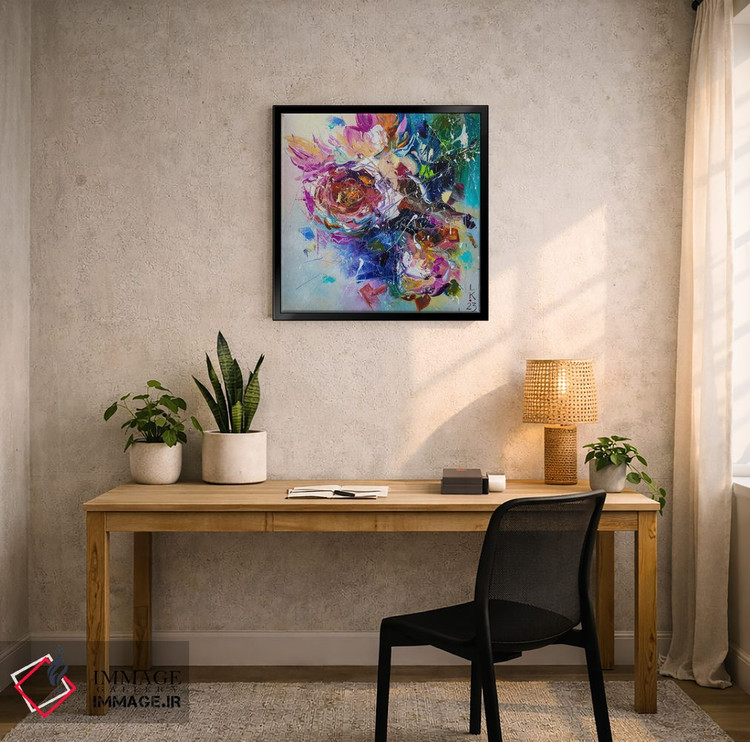 تابلو انتزاعی گل های رز اثر کوپتسووا آرت - D5B