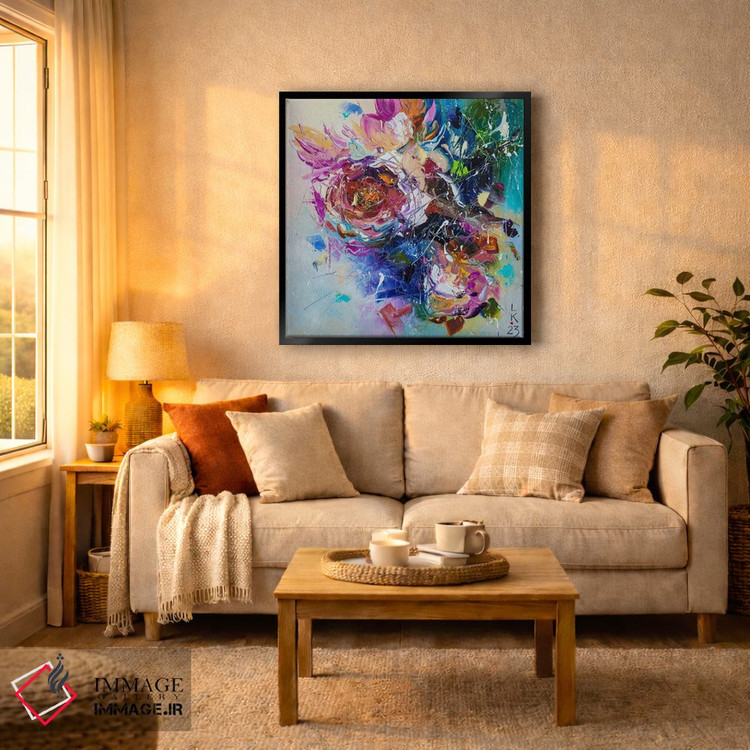 تابلو انتزاعی گل های رز اثر کوپتسووا آرت - D6B