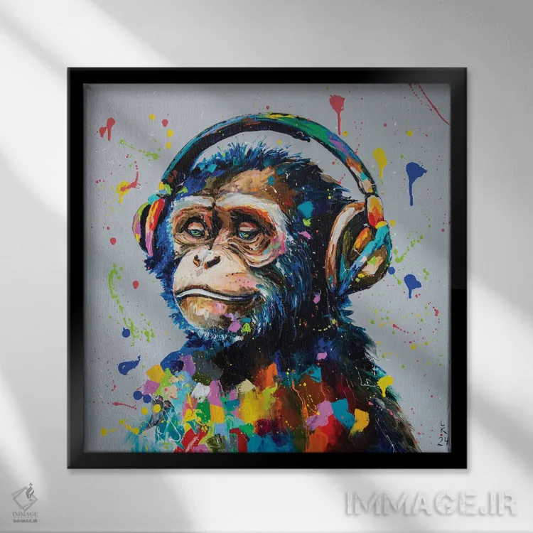 تابلو دکوراتیو غرق شدن در ملودی اثر کوپتسووا آرت - نمای قابدار مشکی