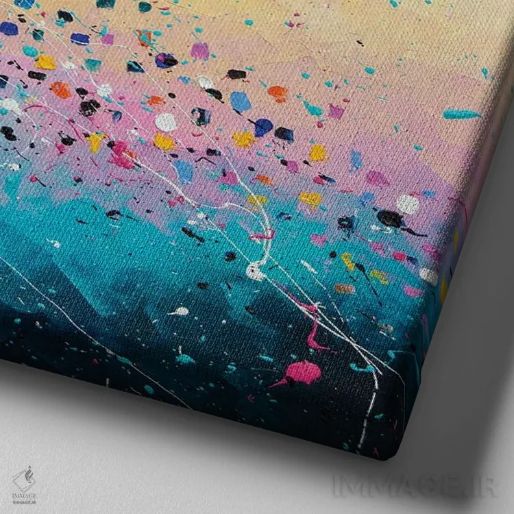 تابلو انتزاعی از ژرفا تا نور اثر کوپتسووا آرت - نمای نزدیک بافت بوم