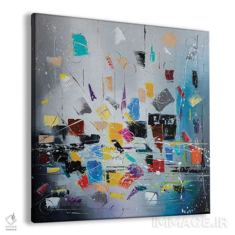 تابلو انتزاعی باران بامزه اثر کوپتسووا آرت - نمای پرسپکتیو محصول