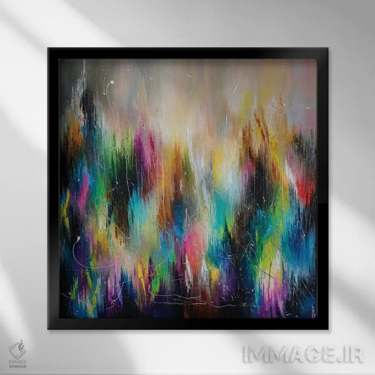 تابلو انتزاعی شهر ارواح اثر کوپتسووا آرت - نمای قابدار مشکی