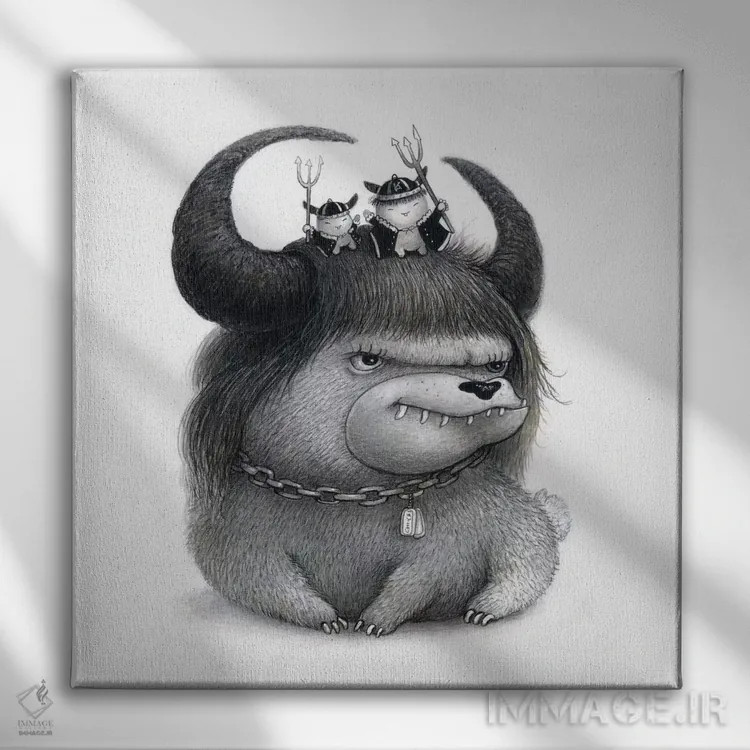 تابلو دکوراتیو چی چی اثر کریستین آدام - نمای روبهرو روی دیوار