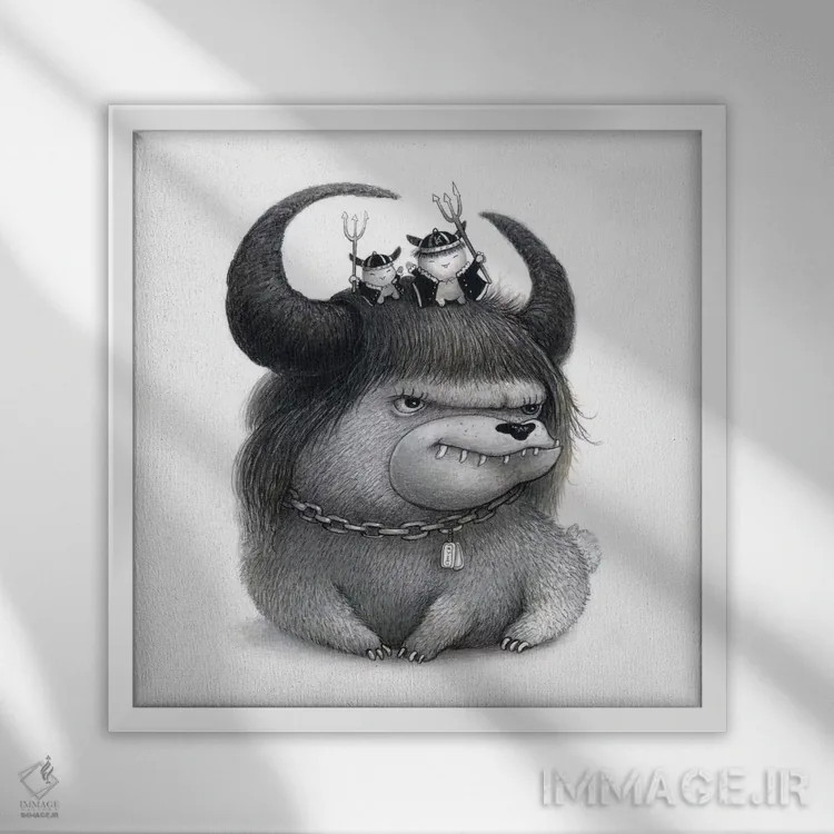 تابلو دکوراتیو چی چی اثر کریستین آدام - نمای قابدار سفید