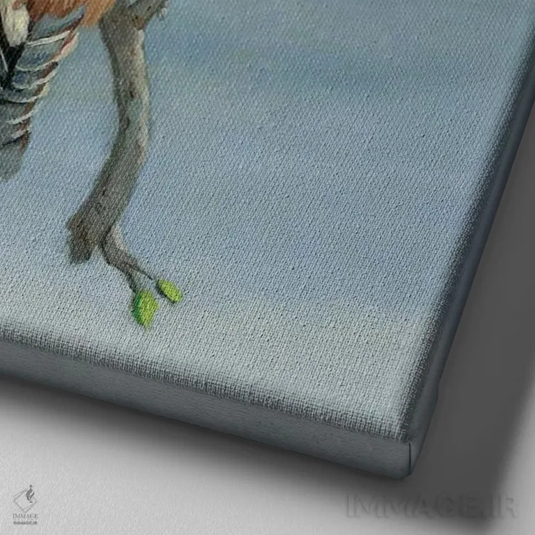 تابلو دکوراتیو شاه بلوط اثر کریستین آدام - نمای نزدیک بافت بوم