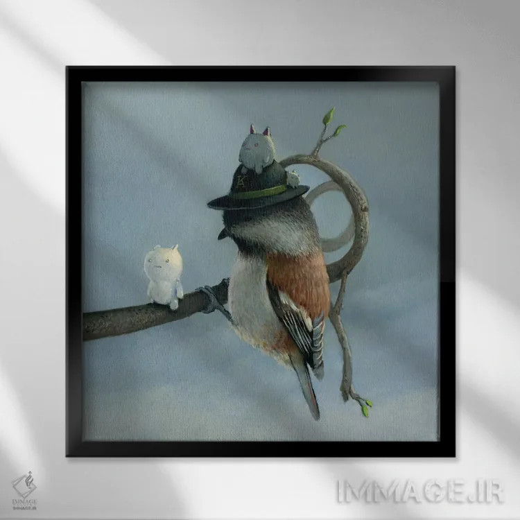 تابلو دکوراتیو شاه بلوط اثر کریستین آدام - نمای قابدار مشکی