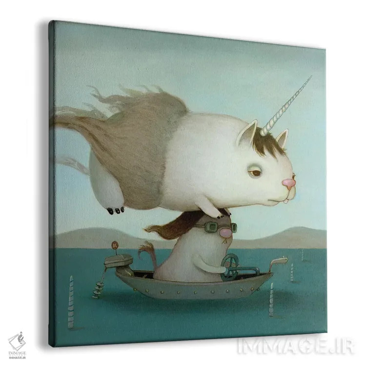 تابلو دکوراتیو قایق موتوری اثر کریستین آدام - نمای پرسپکتیو محصول