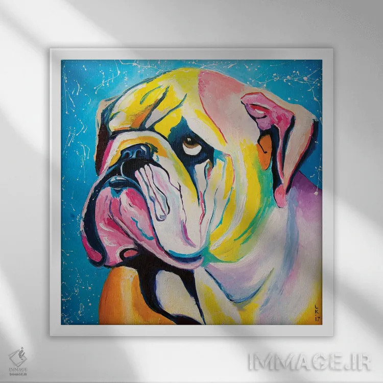 تابلو دکوراتیو هی بولداگ II اثر کوپتسووا آرت - نمای قابدار سفید