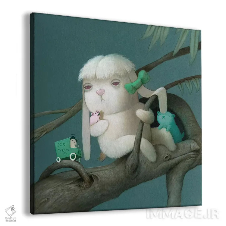 تابلو دکوراتیو مرد بستنی فروش اثر کریستین آدام - نمای پرسپکتیو محصول