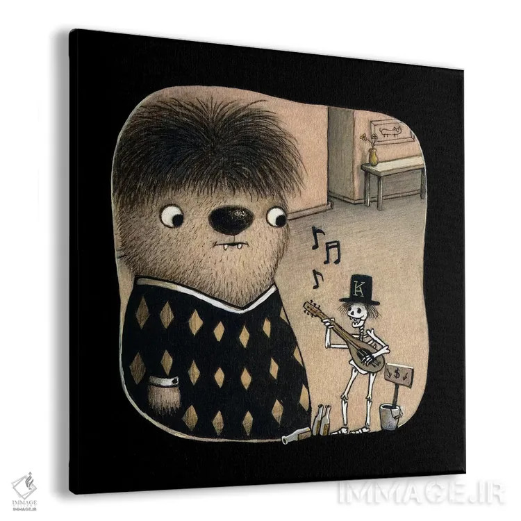 تابلو دکوراتیو استخوان های جینگل اثر کریستین آدام - نمای پرسپکتیو محصول