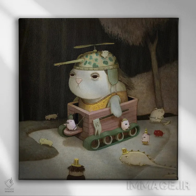 تابلو دکوراتیو پسر نبرد اثر کریستین آدام - نمای روبهرو روی دیوار