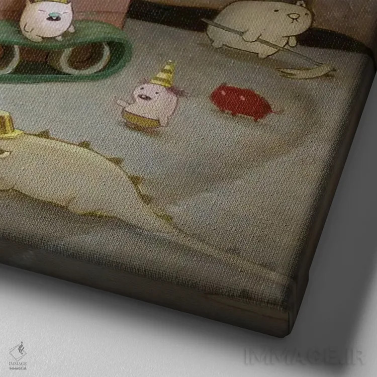 تابلو دکوراتیو پسر نبرد اثر کریستین آدام - نمای نزدیک بافت بوم