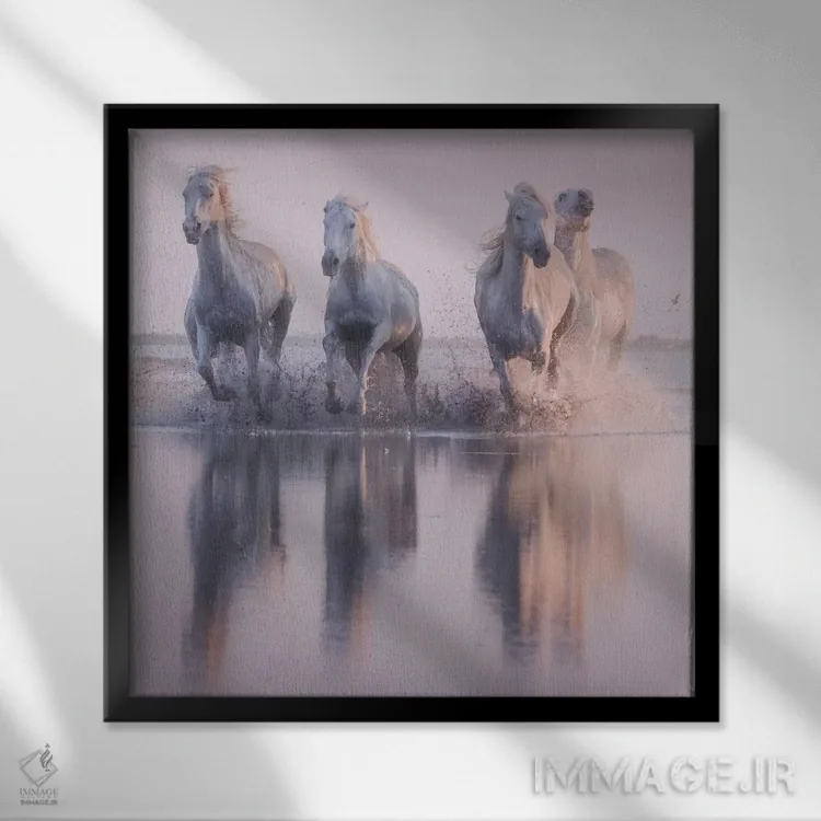 تابلو دکوراتیو فرشتگان سفید کامارگ XVI اثر دنیل کردان - نمای قابدار مشکی