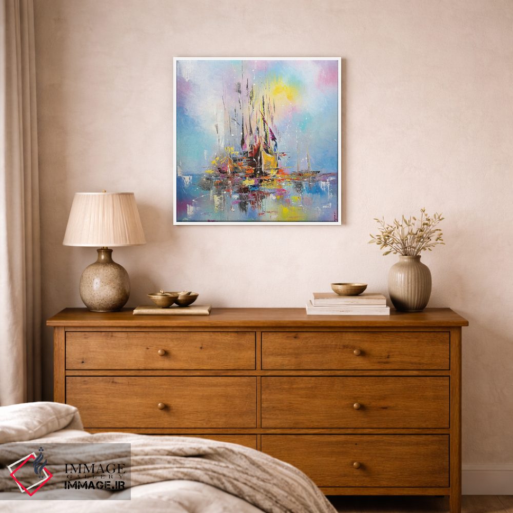 تابلو انتزاعی قایق های وهم آلود اثر کوپتسووا آرت - D1W