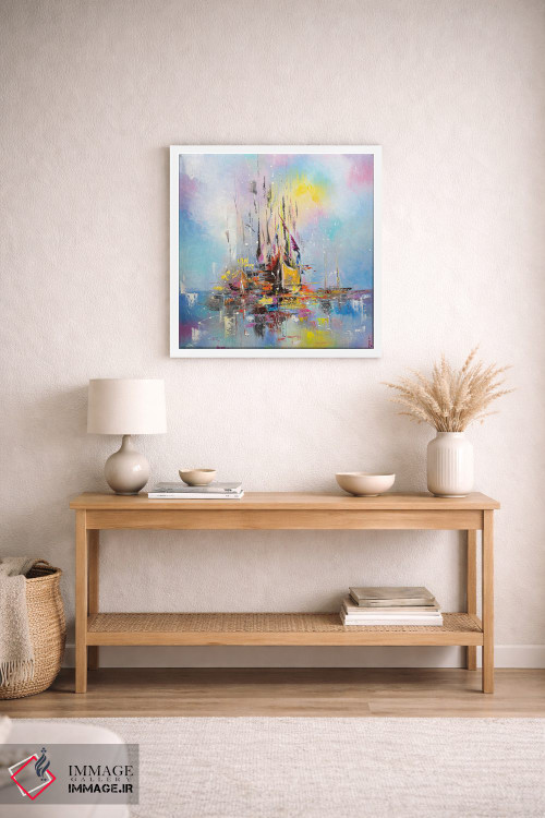 تابلو انتزاعی قایق های وهم آلود اثر کوپتسووا آرت - D3W
