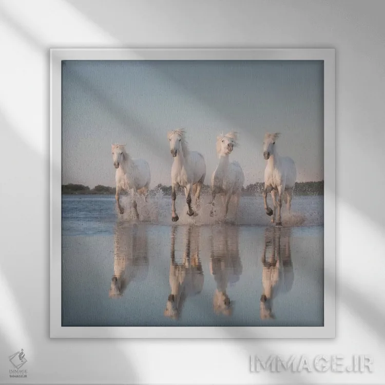 تابلو دکوراتیو فرشتگان سفید کامارگ III اثر دنیل کردان - نمای قابدار سفید