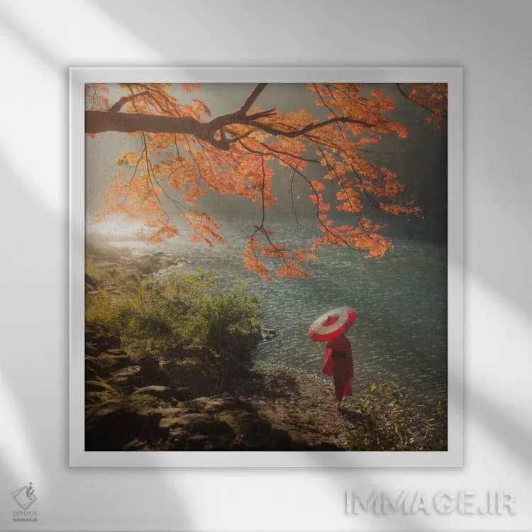 تابلو دکوراتیو پاییز در ژاپن XVII اثر دنیل کردان - نمای قابدار سفید