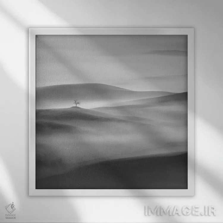 تابلو دکوراتیو پاییز در توسکانی پنجم اثر دنیل کردان - نمای قابدار سفید