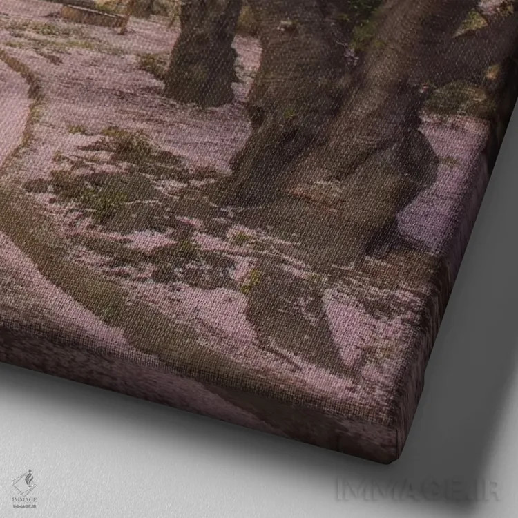 تابلو دکوراتیو بهار در ژاپن نهم اثر دنیل کردان - نمای نزدیک بافت بوم