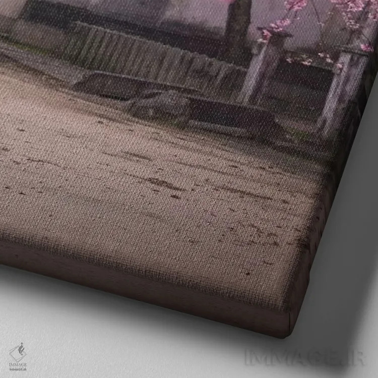 تابلو دکوراتیو بهار در ژاپن دوم اثر دنیل کردان - نمای نزدیک بافت بوم