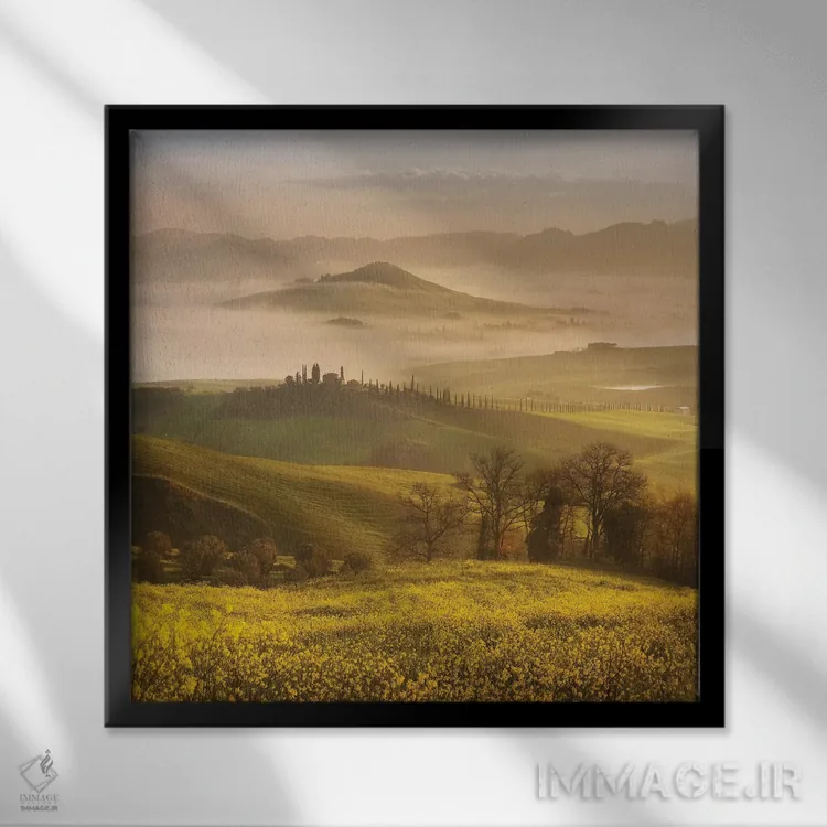 تابلو دکوراتیو بهار در توسکانی سوم اثر دنیل کردان - نمای قابدار مشکی