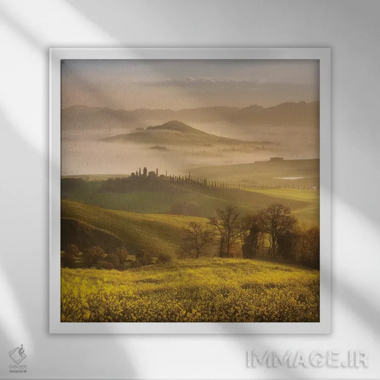 تابلو دکوراتیو بهار در توسکانی سوم اثر دنیل کردان - نمای قابدار سفید