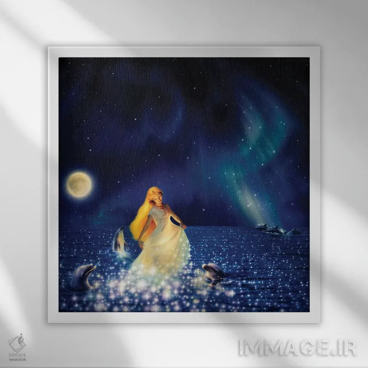 تابلو دکوراتیو دریای ستارگان اثر کرک راینرت - نمای قابدار سفید