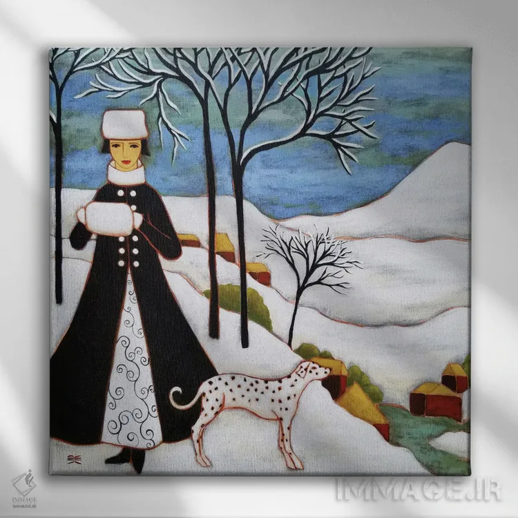 تابلو دکوراتیو زمستان اثر کارن ریگر - نمای روبهرو روی دیوار