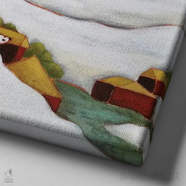 تابلو دکوراتیو زمستان اثر کارن ریگر - نمای نزدیک بافت بوم