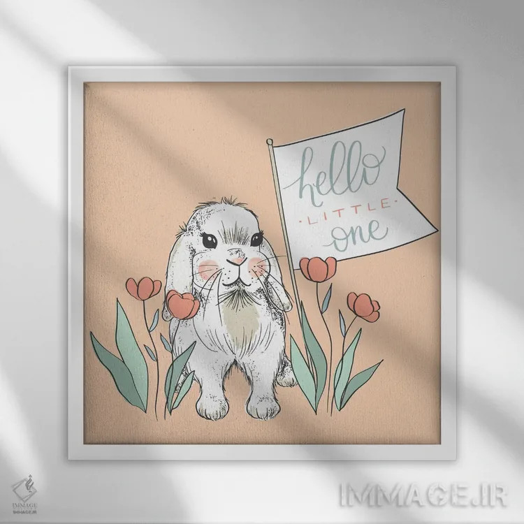 تابلو دکوراتیو طرح کودکانه جنگلی III اثر کریستینا هولت کرانتز - نمای قابدار سفید