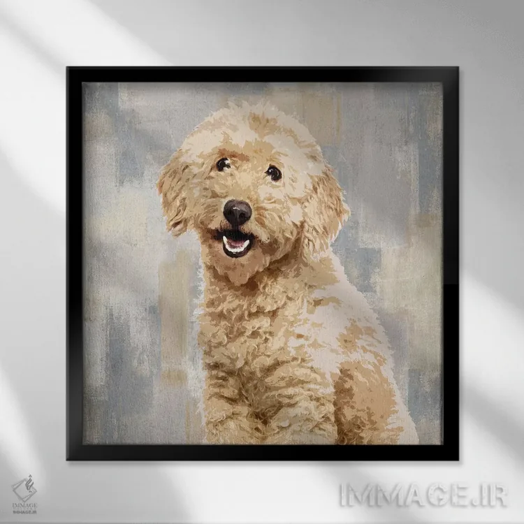 تابلو دکوراتیو پودل اثر کری راجرز - نمای قابدار مشکی