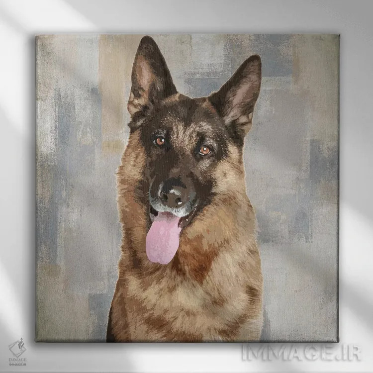 تابلو دکوراتیو ژرمن شپرد اثر کری راجرز - نمای روبهرو روی دیوار