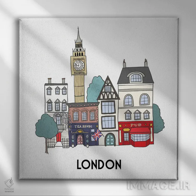 تابلو دکوراتیو لندن اثر کریستینا هولت کرانتز - نمای روبهرو روی دیوار