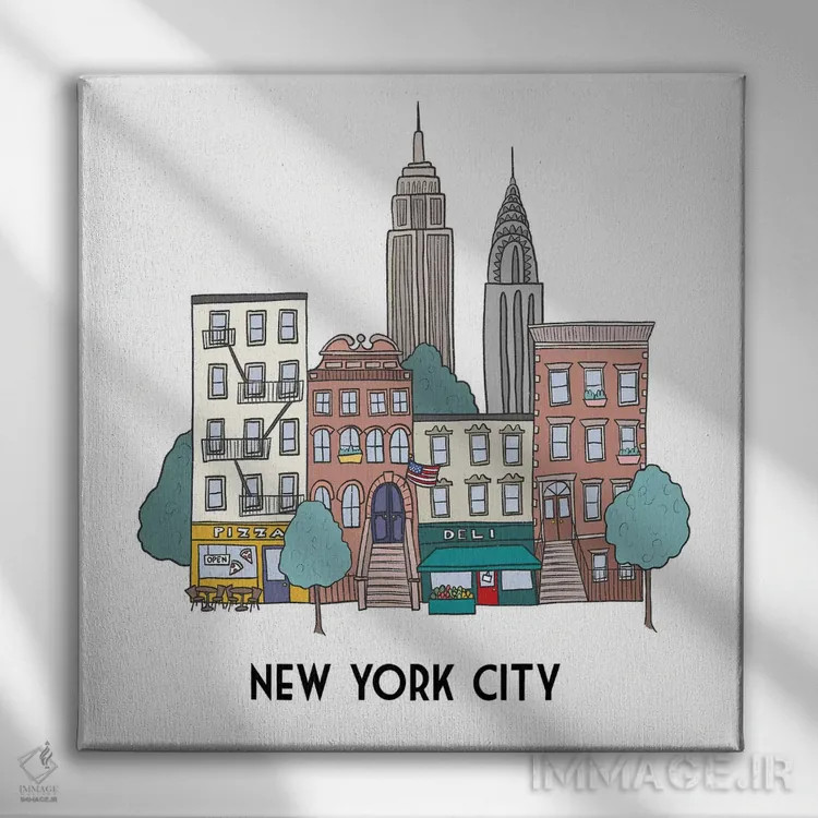 تابلو دکوراتیو نیویورک اثر کریستینا هولت کرانتز - نمای روبهرو روی دیوار